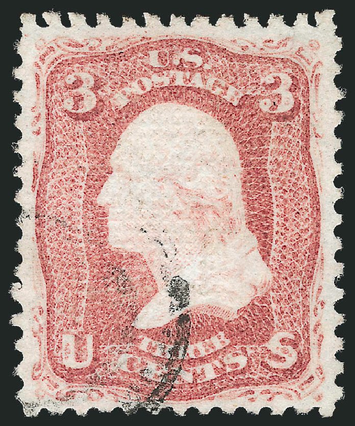 Cost of US Stamps Scott Cat. 85 - 1868 3c Washington Grill. Robert Siegel Auction Galleries, Jun 2011, Sale 1010, Lot 48