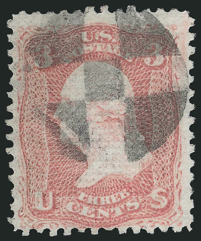 Price of US Stamps Scott Catalogue 85 - 3c 1868 Washington Grill. Robert Siegel Auction Galleries, Oct 2011, Sale 1014, Lot 1228
