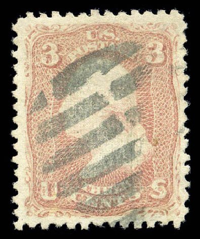 Cost of US Stamps Scott Catalog #85 - 3c 1868 Washington Grill. Matthew Bennett International, Sep 2010, Sale 331, Lot 429
