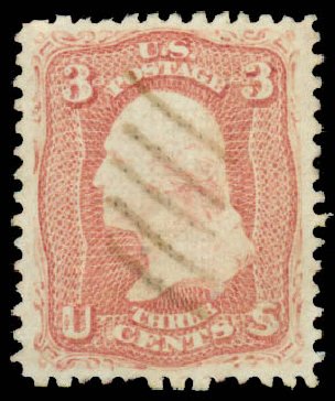 Price of US Stamp Scott #85: 1868 3c Washington Grill. Daniel Kelleher Auctions, Mar 2014, Sale 648, Lot 2049