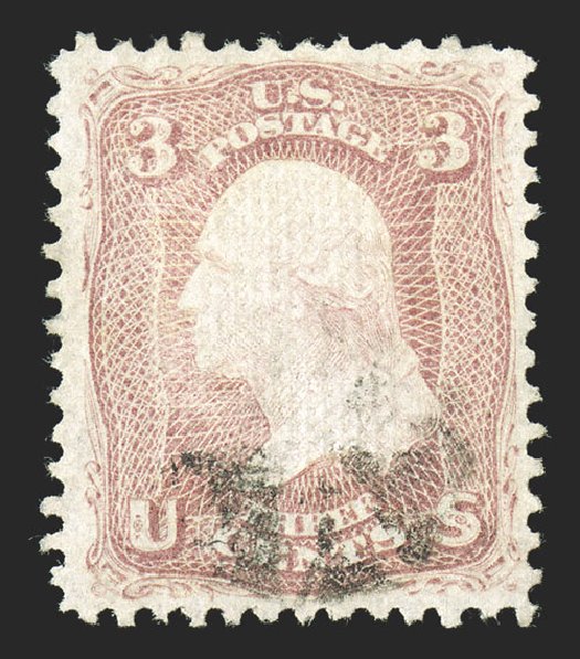 US Stamps Values Scott Cat. 85: 3c 1868 Washington Grill. Spink Shreves Galleries, Nov 2012, Sale 141, Lot 59