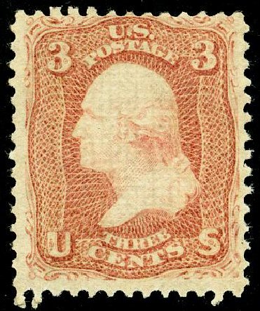 US Stamp Value Scott Catalogue 85: 3c 1868 Washington Grill. Matthew Bennett International, May 2008, Sale 327, Lot 84