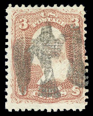 Cost of US Stamps Scott Cat. 85 - 3c 1868 Washington Grill. Matthew Bennett International, Sep 2010, Sale 333, Lot 3454