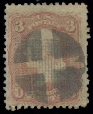 US Stamps Price Scott Catalog # 85 - 1868 3c Washington Grill. H.R. Harmer, May 2014, Sale 3005, Lot 1104