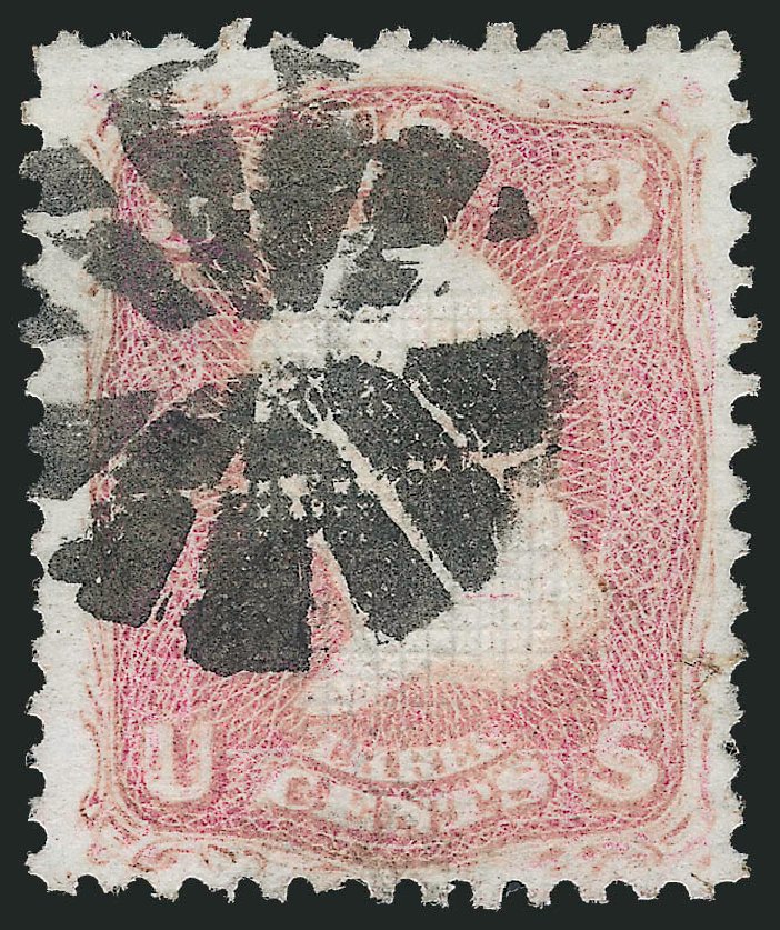 Cost of US Stamp Scott Catalogue 85 - 1868 3c Washington Grill. Robert Siegel Auction Galleries, Nov 2013, Sale 1061, Lot 3494
