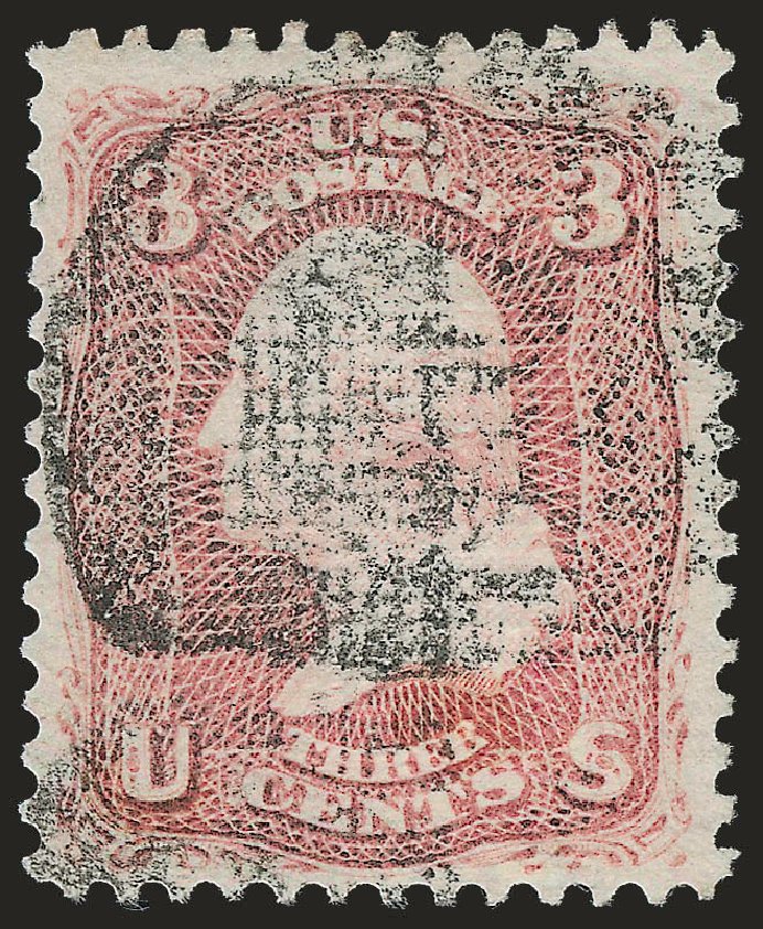 Price of US Stamps Scott Catalog # 85: 1868 3c Washington Grill. Robert Siegel Auction Galleries, Sep 2009, Sale 976, Lot 1384