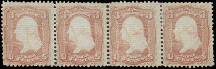 US Stamp Price Scott Cat. # 85: 3c 1868 Washington Grill. H.R. Harmer, Nov 2013, Sale 3004, Lot 1075
