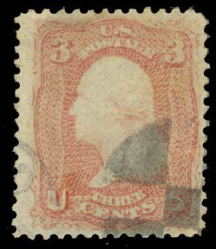 US Stamps Prices Scott Cat. 85 - 3c 1868 Washington Grill. Daniel Kelleher Auctions, Apr 2013, Sale 636, Lot 115