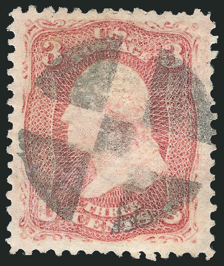 US Stamps Value Scott Cat. # 85 - 3c 1868 Washington Grill. Robert Siegel Auction Galleries, Oct 2012, Sale 1033, Lot 4045