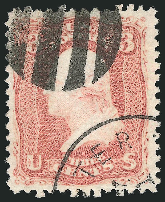Value of US Stamp Scott Catalogue #85 - 3c 1868 Washington Grill. Robert Siegel Auction Galleries, Mar 2013, Sale 1040, Lot 1315