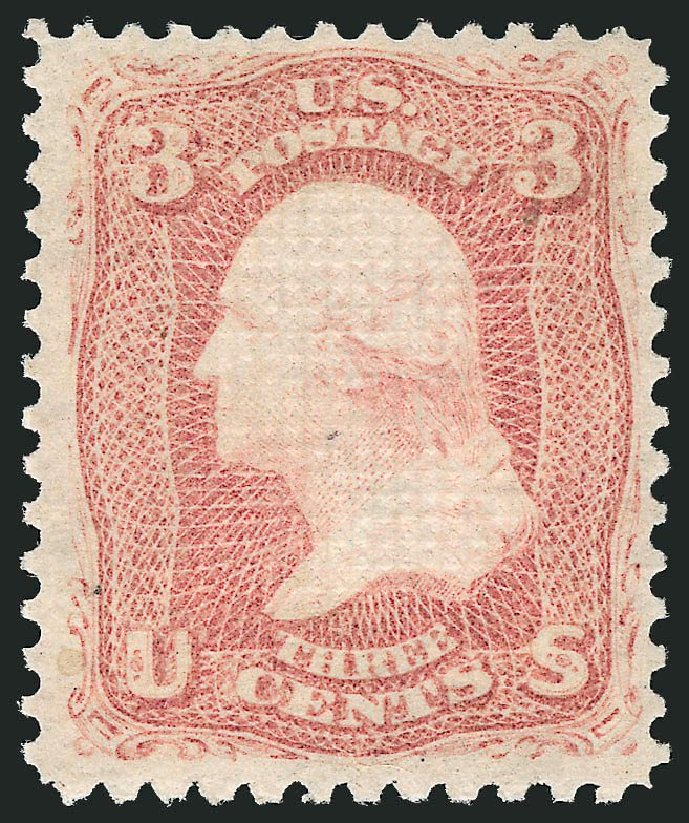 Cost of US Stamps Scott Cat. #85: 1868 3c Washington Grill. Robert Siegel Auction Galleries, Sep 2014, Sale 1078, Lot 195