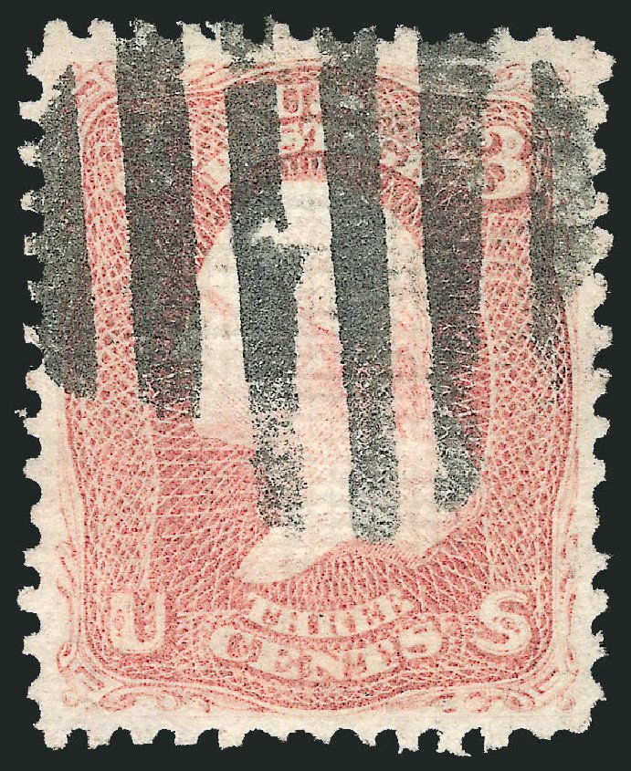US Stamps Value Scott Catalogue #85 - 3c 1868 Washington Grill. Robert Siegel Auction Galleries, Oct 2010, Sale 997, Lot 5375