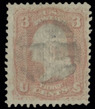 US Stamps Value Scott Cat. 85 - 3c 1868 Washington Grill. H.R. Harmer, May 2014, Sale 3005, Lot 1102