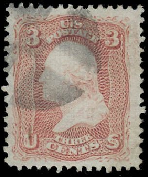 Values of US Stamp Scott 85: 1868 3c Washington Grill. Daniel Kelleher Auctions, Oct 2012, Sale 632, Lot 1002