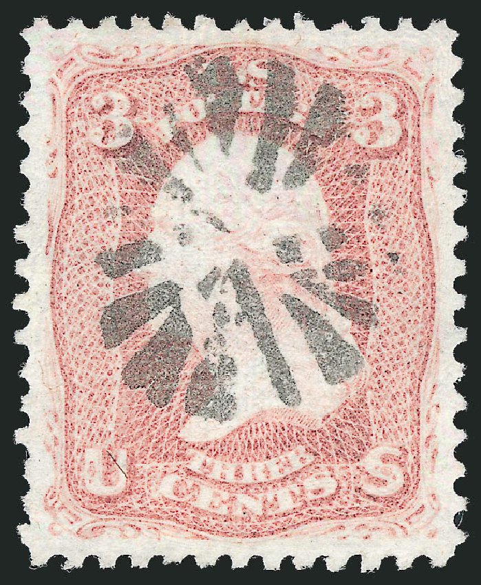 Cost of US Stamp Scott Catalog #85: 3c 1868 Washington Grill. Robert Siegel Auction Galleries, Jun 2012, Sale 1024, Lot 142