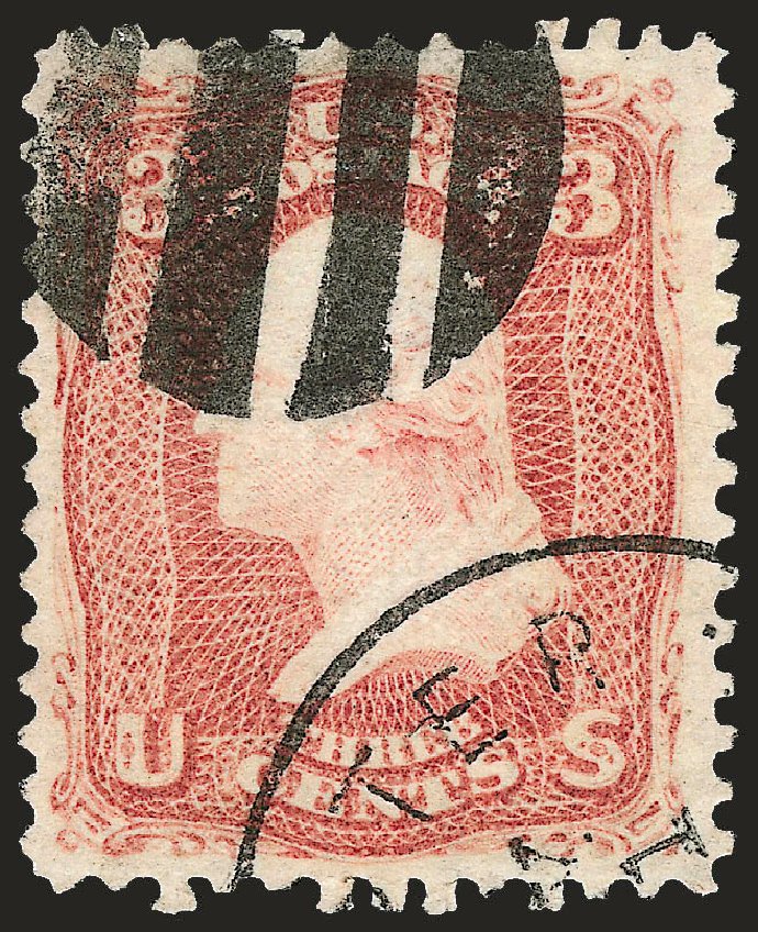 Price of US Stamp Scott Cat. #85: 1868 3c Washington Grill. Robert Siegel Auction Galleries, Sep 2008, Sale 962, Lot 2342