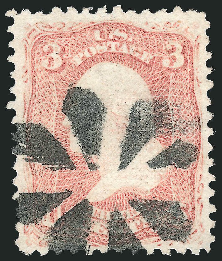 US Stamp Prices Scott Catalogue 85: 3c 1868 Washington Grill. Robert Siegel Auction Galleries, Apr 2010, Sale 984, Lot 322