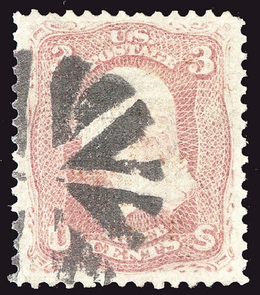 Prices of US Stamps Scott # 85 - 1868 3c Washington Grill. Spink Shreves Galleries, Jan 2014, Sale 146, Lot 222