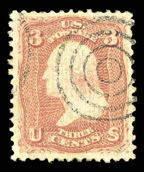Prices of US Stamps Scott Cat. #85 - 1868 3c Washington Grill. Matthew Bennett International, Sep 2012, Sale 345, Lot 113