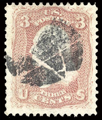 Values of US Stamp Scott 85 - 3c 1868 Washington Grill. Cherrystone Auctions, Sep 2010, Sale 201009, Lot 33