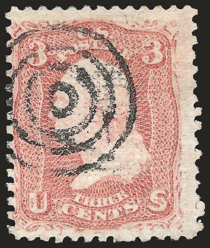 Values of US Stamps Scott Cat. #85 - 1868 3c Washington Grill. Robert Siegel Auction Galleries, Sep 2008, Sale 962, Lot 2343