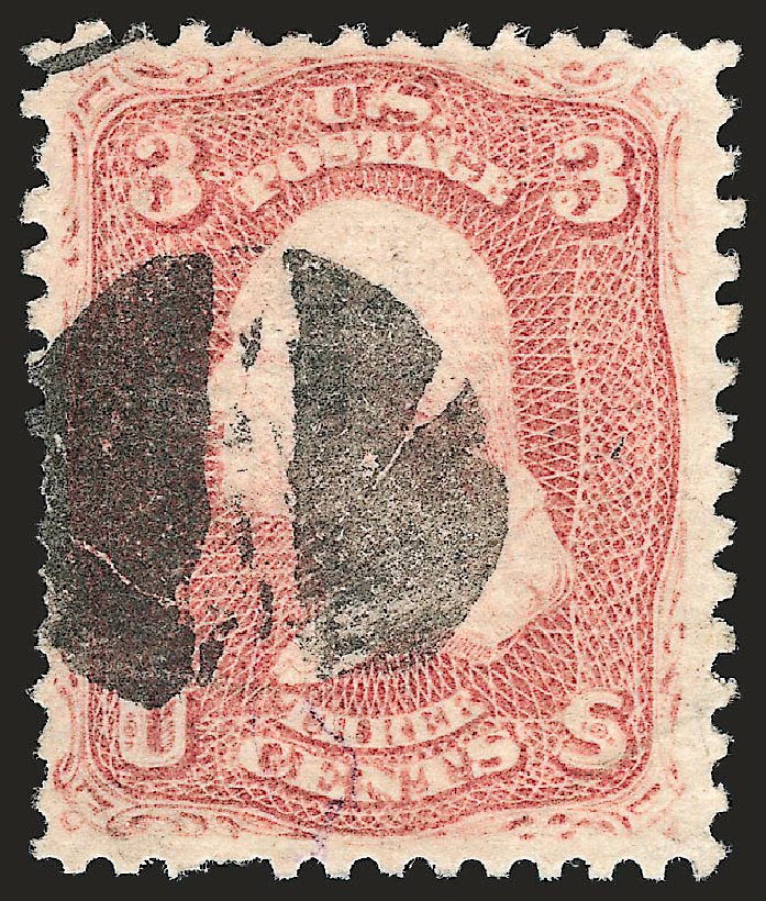 US Stamp Value Scott Catalog 85: 3c 1868 Washington Grill. Robert Siegel Auction Galleries, Oct 2008, Sale 963, Lot 563