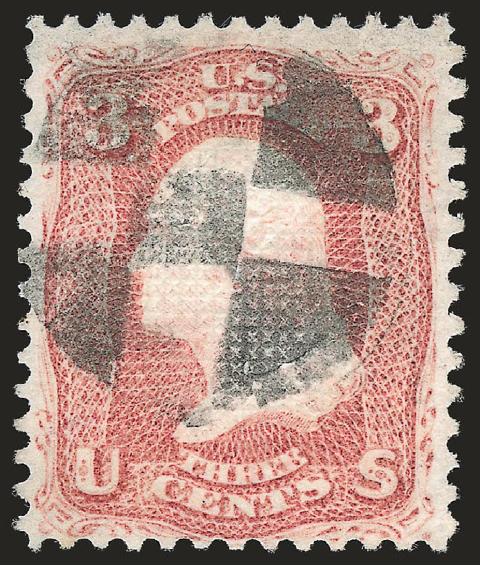 US Stamps Value Scott Cat. 85 - 3c 1868 Washington Grill. Robert Siegel Auction Galleries, Apr 2010, Sale 984, Lot 323