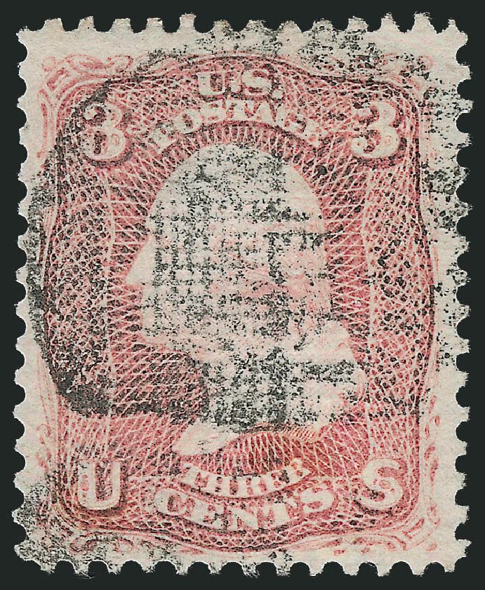 Price of US Stamps Scott Catalog # 85: 3c 1868 Washington Grill. Robert Siegel Auction Galleries, Jun 2010, Sale 992, Lot 2143