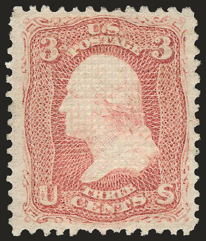 US Stamp Prices Scott Catalogue # 85: 1868 3c Washington Grill. Robert Siegel Auction Galleries, Jan 2009, Sale 968, Lot 106
