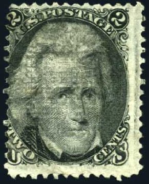 US Stamps Values Scott Catalog # 85B - 2c 1868 Jackson Grill. Harmer-Schau Auction Galleries, Oct 2008, Sale 79, Lot 77