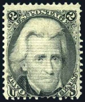 US Stamp Values Scott Catalog # 85B: 1868 2c Jackson Grill. Harmer-Schau Auction Galleries, Feb 2010, Sale 84, Lot 1357