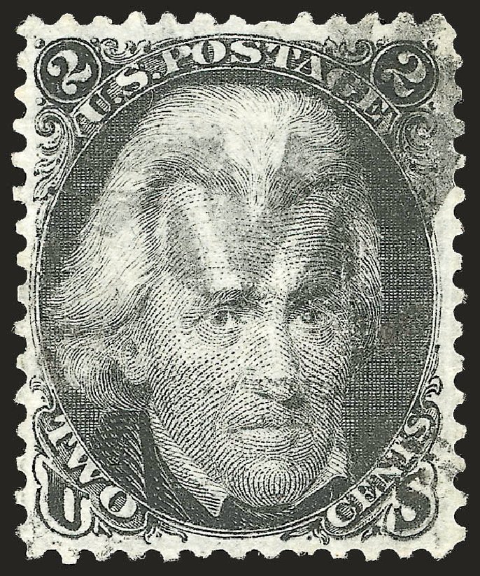 US Stamp Values Scott Catalog # 85B - 2c 1868 Jackson Grill. Robert Siegel Auction Galleries, Oct 2008, Sale 963, Lot 567