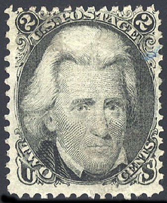 US Stamp Value Scott Catalog 85B: 2c 1868 Jackson Grill. Cherrystone Auctions, Nov 2008, Sale 200811, Lot 1039