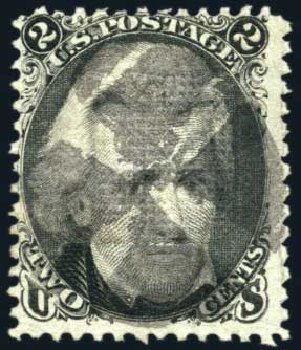 US Stamp Value Scott Cat. # 85B: 1868 2c Jackson Grill. Harmer-Schau Auction Galleries, Aug 2011, Sale 90, Lot 1229