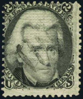 Value of US Stamps Scott Cat. 85B: 1868 2c Jackson Grill. Harmer-Schau Auction Galleries, Oct 2011, Sale 91, Lot 190