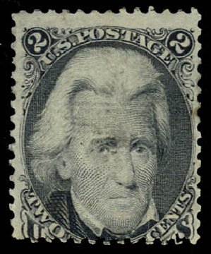 Value of US Stamp Scott Catalog 85B: 2c 1868 Jackson Grill. Daniel Kelleher Auctions, Dec 2013, Sale 640, Lot 110