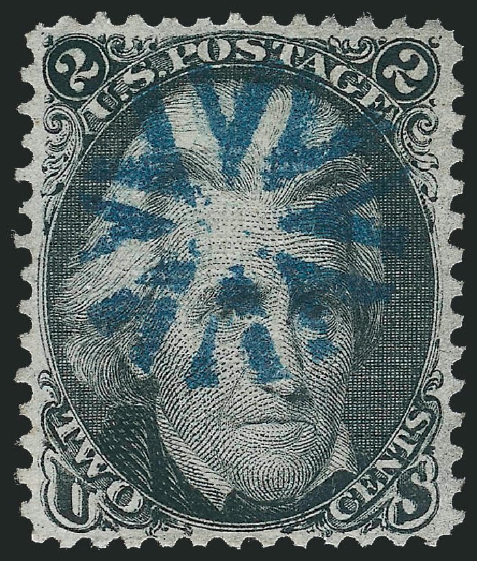 Values of US Stamp Scott Cat. # 85B - 1868 2c Jackson Grill. Robert Siegel Auction Galleries, Jun 2011, Sale 1011, Lot 471