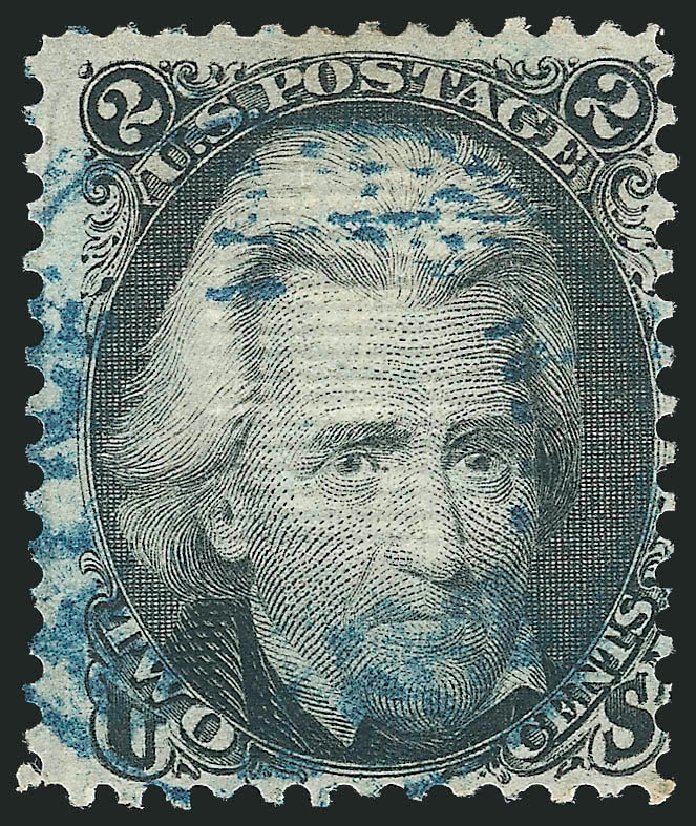 Value of US Stamps Scott Catalog 85B - 1868 2c Jackson Grill. Robert Siegel Auction Galleries, Sep 2010, Sale 993, Lot 475