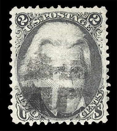 US Stamps Values Scott Catalog # 85B - 1868 2c Jackson Grill. Cherrystone Auctions, Apr 2014, Sale 201404, Lot 43