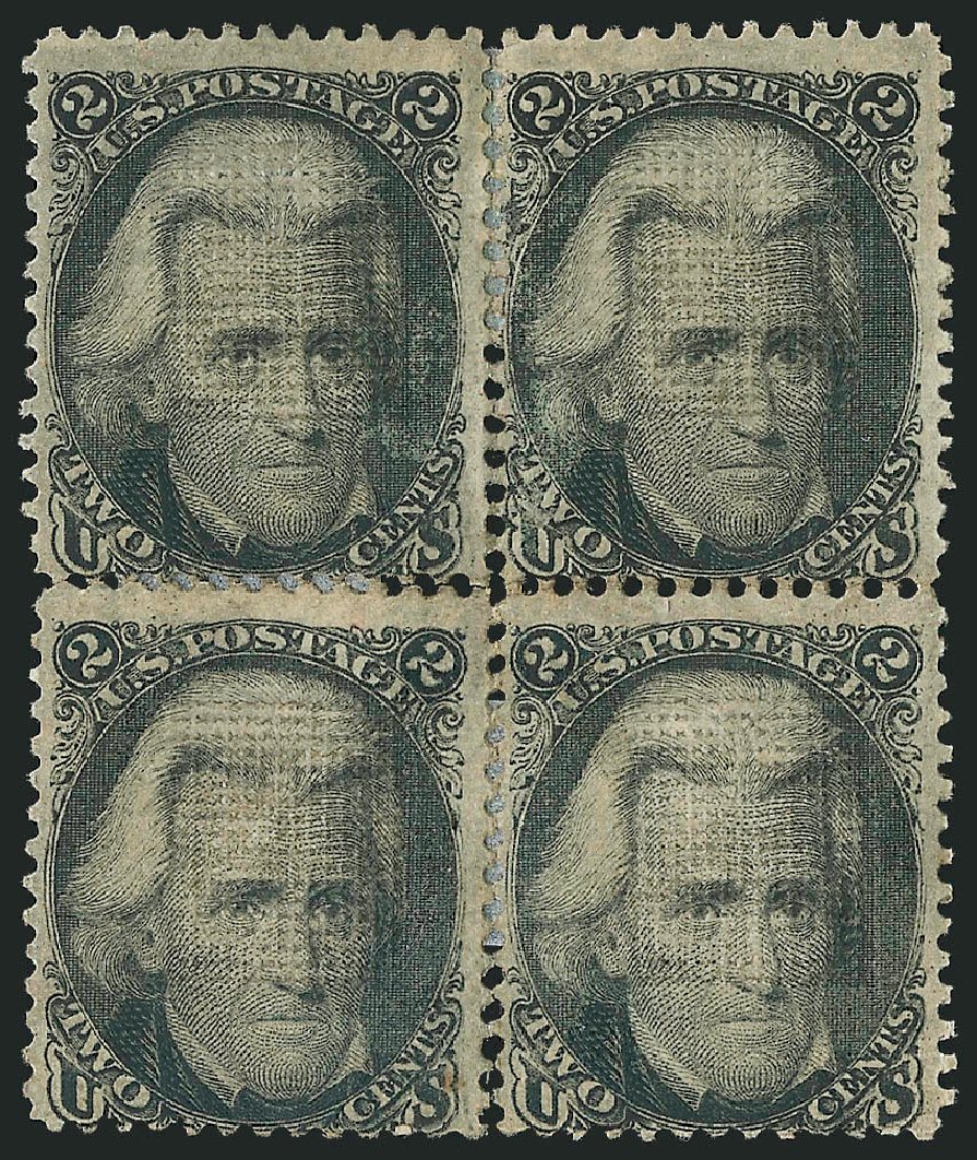 Cost of US Stamp Scott # 85B: 1868 2c Jackson Grill. Robert Siegel Auction Galleries, Nov 2014, Sale 1084, Lot 3246