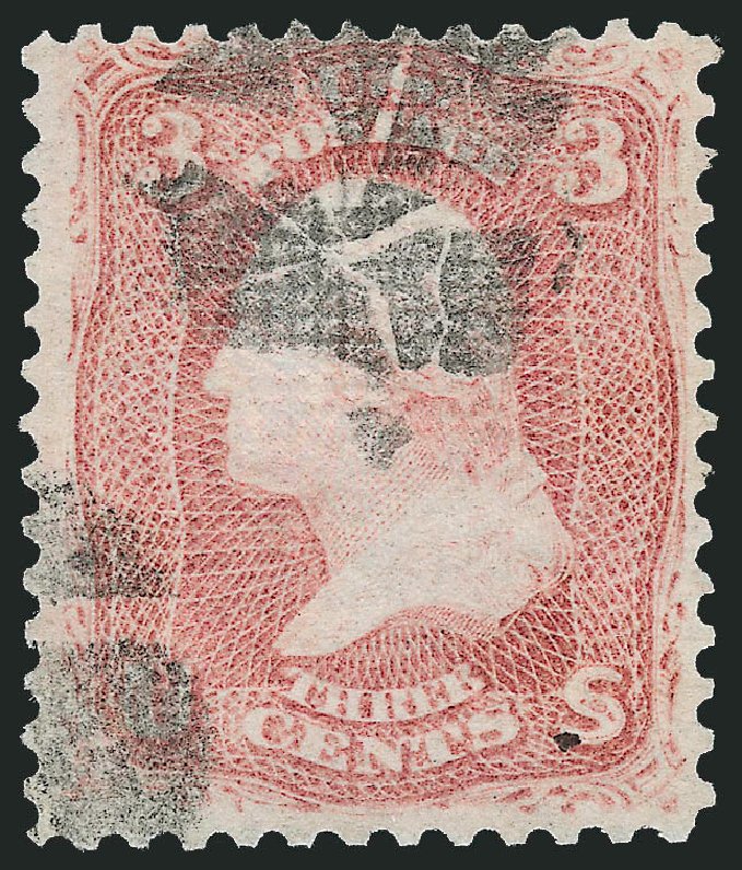 US Stamps Prices Scott 85C: 3c 1868 Washington Grill. Robert Siegel Auction Galleries, Dec 2009, Sale 982, Lot 5247