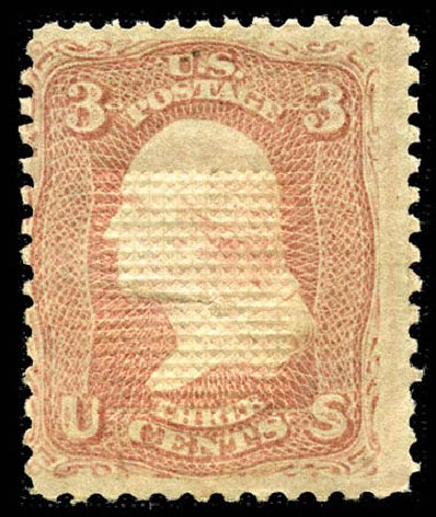 US Stamps Price Scott #85C: 1868 3c Washington Grill. Matthew Bennett International, Feb 2012, Sale 340, Lot 188