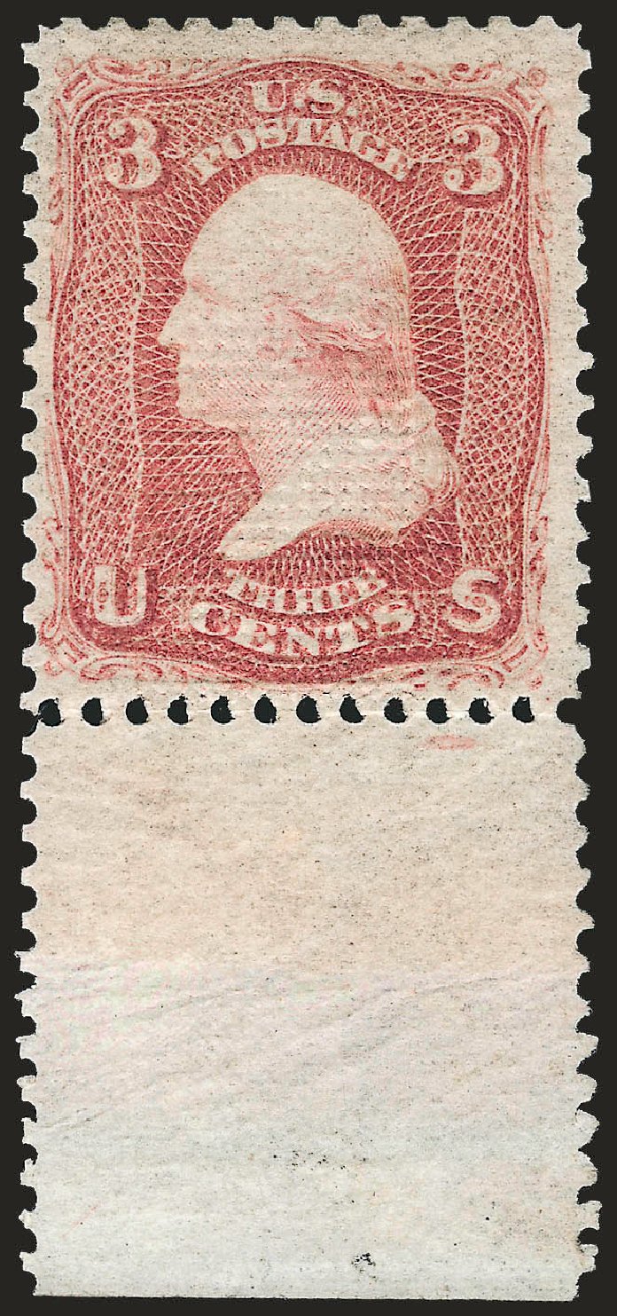 Value of US Stamp Scott 85C: 1868 3c Washington Grill. Robert Siegel Auction Galleries, Jan 2009, Sale 968, Lot 108
