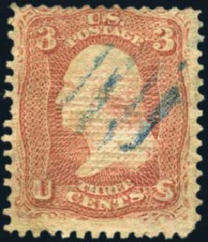 Cost of US Stamps Scott # 85C - 3c 1868 Washington Grill. Harmer-Schau Auction Galleries, Aug 2012, Sale 94, Lot 1140