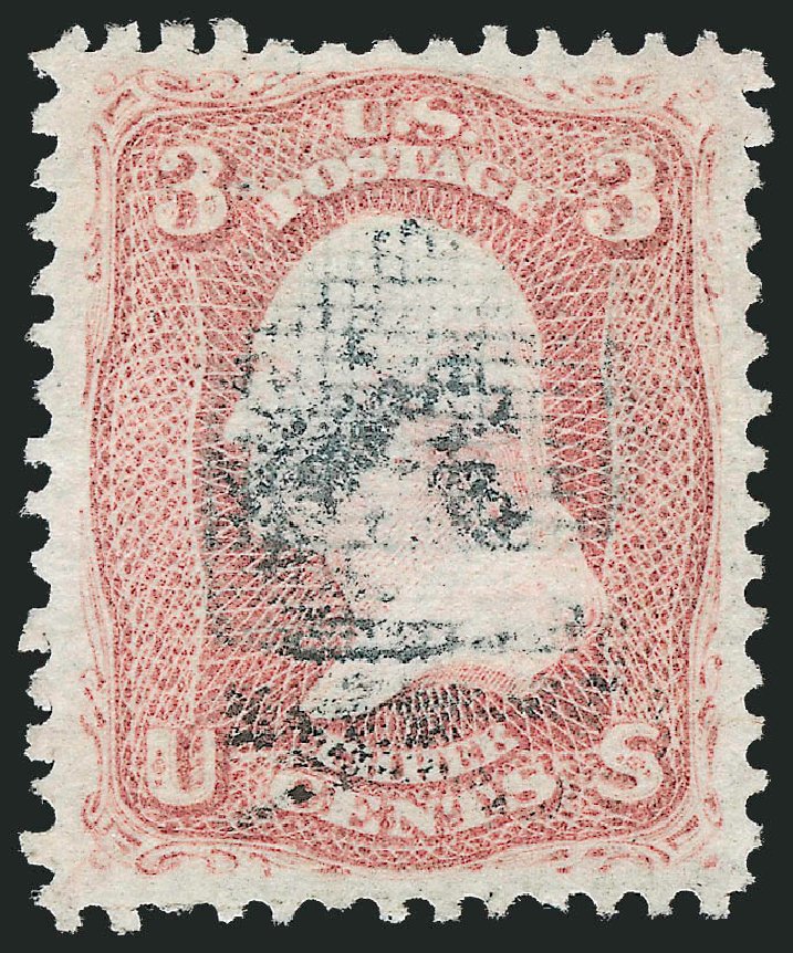 Prices of US Stamp Scott Catalogue #85C - 1868 3c Washington Grill. Robert Siegel Auction Galleries, Oct 2012, Sale 1032, Lot 3150