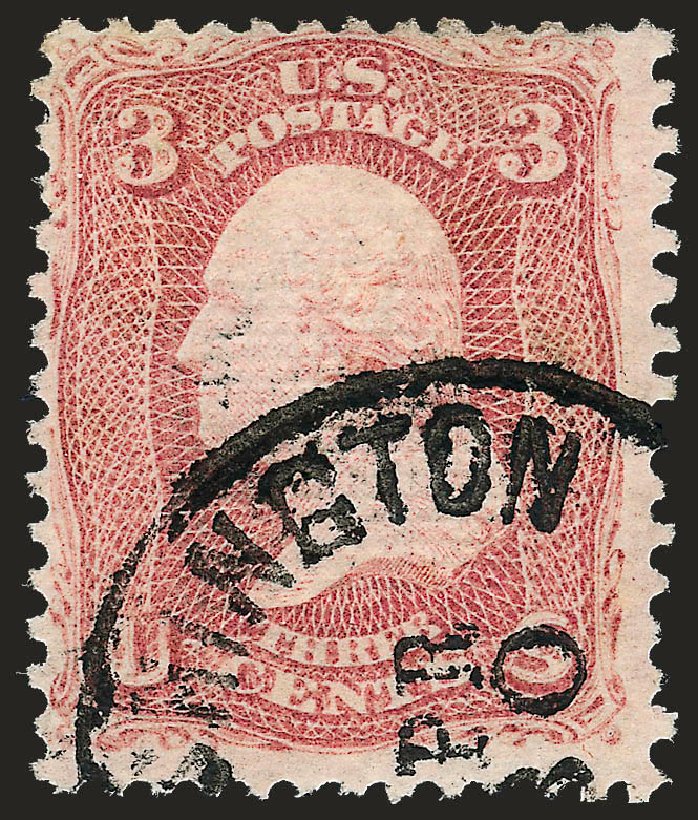 Prices of US Stamp Scott Catalog #85C: 1868 3c Washington Grill. Robert Siegel Auction Galleries, Oct 2008, Sale 963, Lot 570