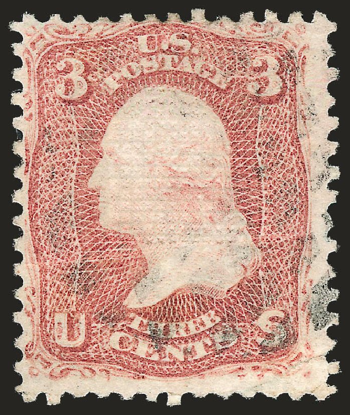 US Stamps Price Scott Catalogue 85C - 1868 3c Washington Grill. Robert Siegel Auction Galleries, Sep 2009, Sale 976, Lot 1390