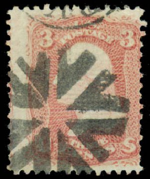 US Stamps Prices Scott # 85C - 1868 3c Washington Grill. Daniel Kelleher Auctions, Dec 2013, Sale 640, Lot 114