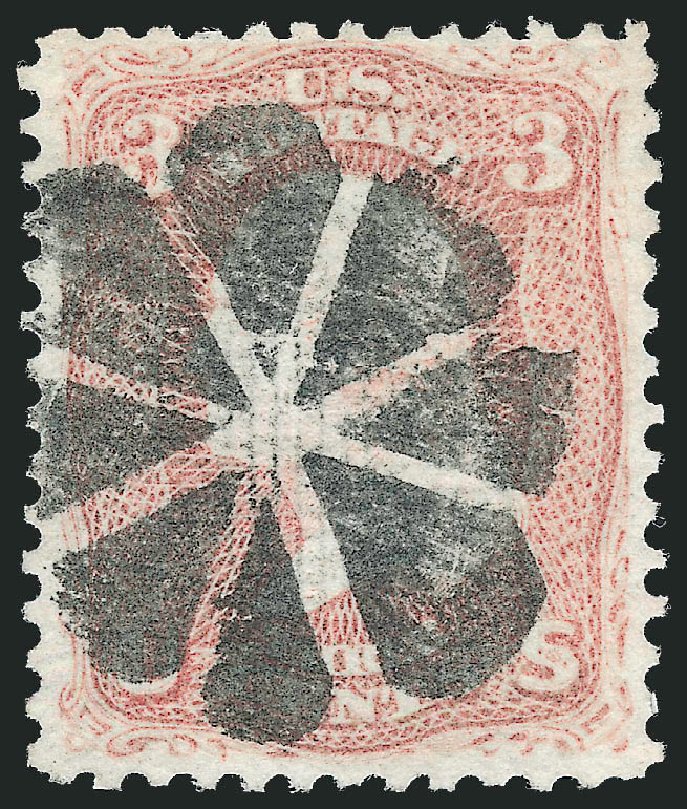 US Stamps Value Scott Catalogue #85C: 1868 3c Washington Grill. Robert Siegel Auction Galleries, Jun 2012, Sale 1024, Lot 144