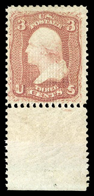Values of US Stamp Scott 85C: 3c 1868 Washington Grill. Matthew Bennett International, Sep 2012, Sale 345, Lot 115